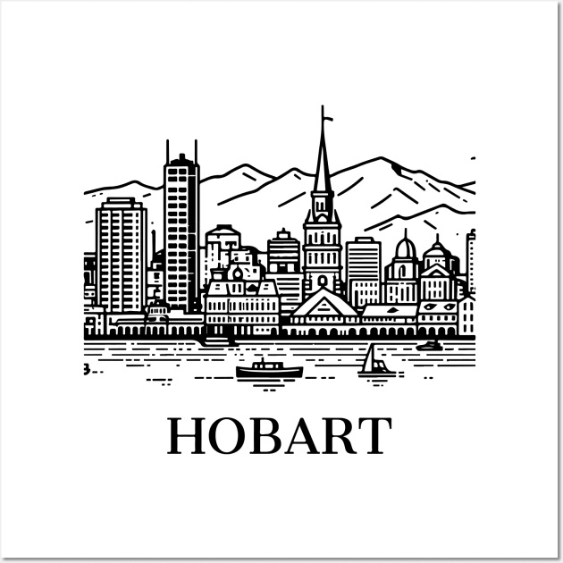 hobart line art illustration Wall Art by art poo